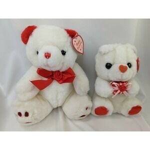 Cuddle Wit White Bear Plush Lot Valentines Love 9 Inch 7 Inch Stuffed Animal Toy